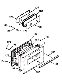 Oven Door parts for Kenmore Range 103.7447320 (1037447320, 103 7447320) from AppliancePartsPros.com