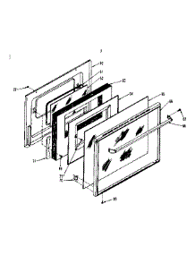 Oven Door Section parts for Kenmore Range 119.7468010 (1197468010, 119 7468010) from AppliancePartsPros.com