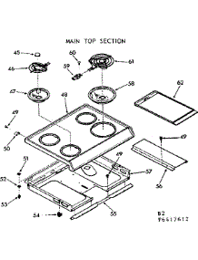 Main Top Section parts for Kenmore Range 103.9327613 (1039327613, 103 9327613) from AppliancePartsPros.com