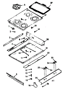 Main Top parts for Kenmore Range 103.7717320 (1037717320, 103 7717320) from AppliancePartsPros.com