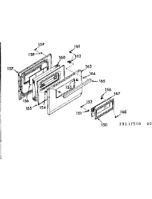 Oven Door Section parts for Kenmore Range 911.9137540 (9119137540, 911 9137540) from AppliancePartsPros.com