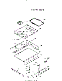 Main Top Section parts for Kenmore Range 103.7277462 (1037277462, 103 7277462) from AppliancePartsPros.com