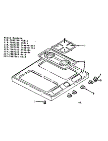 Main Top parts for Kenmore Range 119.7087220 (1197087220, 119 7087220) from AppliancePartsPros.com