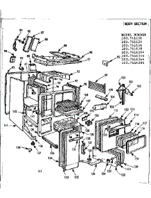 Body Section parts for Kenmore Range 103.761634 (103761634, 103 761634) from AppliancePartsPros.com