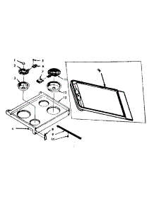 Main Top Section parts for Kenmore Range 103.9486800 (1039486800, 103 9486800) from AppliancePartsPros.com