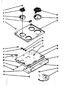 Main Top Section parts for Kenmore Range 103.9746740 (1039746740, 103 9746740) from AppliancePartsPros.com