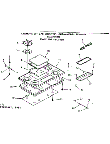 Main Top Section parts for Kenmore Range 103.3368210 (1033368210, 103 3368210) from AppliancePartsPros.com