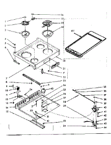 Main Top Section parts for Kenmore Range 103.9877021 (1039877021, 103 9877021) from AppliancePartsPros.com