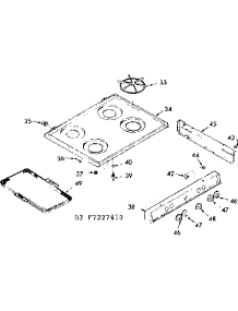 Main Top Section parts for Kenmore Range 911.7227460 (9117227460, 911 7227460) from AppliancePartsPros.com