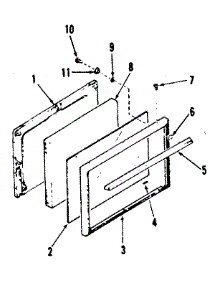 Illustration And Parts List For Oven Door Section parts for Kenmore Range 911.7128610 (9117128610, 911 7128610) from AppliancePartsPros.com