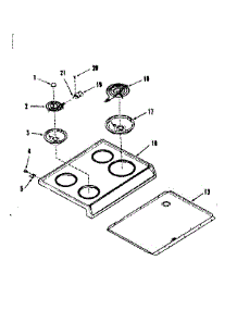 Main Top parts for Kenmore Range 103.6268412 (1036268412, 103 6268412) from AppliancePartsPros.com