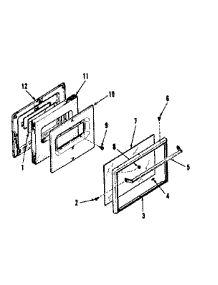 Model 911.6348412 Oven Door parts for Kenmore Range 103.6268412 (1036268412, 103 6268412) from AppliancePartsPros.com