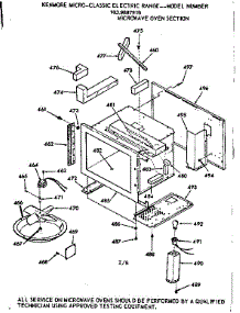 Microwave Oven Section parts for Kenmore Range 103.9887915 (1039887915, 103 9887915) from AppliancePartsPros.com
