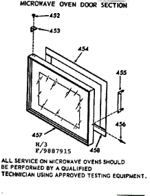 Microwave Oven Door Section parts for Kenmore Range 103.9887915 (1039887915, 103 9887915) from AppliancePartsPros.com