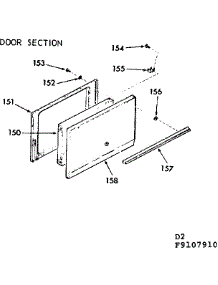 Oven Door Section parts for Kenmore Range 911.9107910 (9119107910, 911 9107910) from AppliancePartsPros.com
