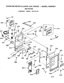 Control Panel Section parts for Kenmore Range 103.7907916 (1037907916, 103 7907916) from AppliancePartsPros.com