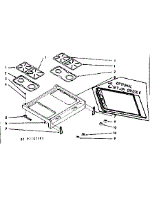 Main Top Section And Set-On Griddle parts for Kenmore Range 103.7707042 (1037707042, 103 7707042) from AppliancePartsPros.com