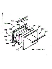 Oven Door Section parts for Kenmore Range 103.9337240 (1039337240, 103 9337240) from AppliancePartsPros.com