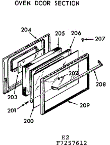Oven Door Section parts for Kenmore Range 103.7257612 (1037257612, 103 7257612) from AppliancePartsPros.com