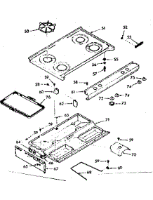 Main Top Section parts for Kenmore Range 103.7467221 (1037467221, 103 7467221) from AppliancePartsPros.com