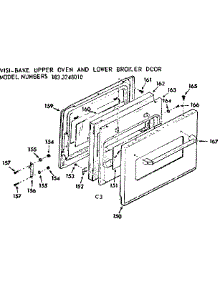 Visi-Bake Upper Oven And Lower Broiler Door parts for Kenmore Range 103.3248010 (1033248010, 103 3248010) from AppliancePartsPros.com