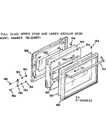 Full Glass Upper Oven And Lower Broiler Door parts for Kenmore Range 103.3248010 (1033248010, 103 3248010) from AppliancePartsPros.com