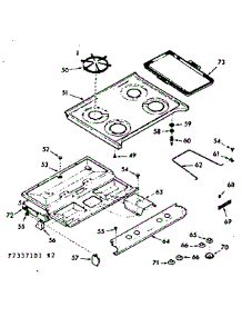 Main Top Section parts for Kenmore Range 103.7337121 (1037337121, 103 7337121) from AppliancePartsPros.com