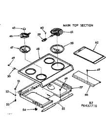 Main Top Section parts for Kenmore Range 103.6437710 (1036437710, 103 6437710) from AppliancePartsPros.com