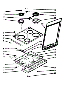 Main Top Section parts for Kenmore Range 103.9886901 (1039886901, 103 9886901) from AppliancePartsPros.com