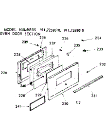 Oven Door Section parts for Kenmore Range 911.7258010 (9117258010, 911 7258010) from AppliancePartsPros.com