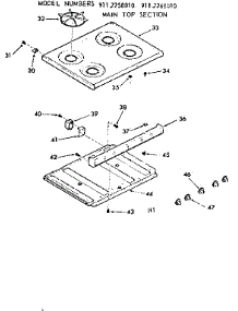 Main Top Section parts for Kenmore Range 911.7258010 (9117258010, 911 7258010) from AppliancePartsPros.com