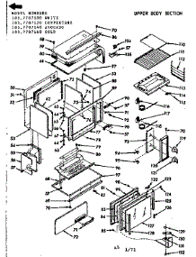 Upper Body Section parts for Kenmore Range 103.7707120 (1037707120, 103 7707120) from AppliancePartsPros.com