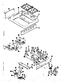 Top Burner Section parts for Kenmore Range 119.8246740 (1198246740, 119 8246740) from AppliancePartsPros.com