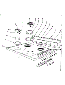 Cooktop And Backguard Section parts for Kenmore Range 101.9306500 (1019306500, 101 9306500) from AppliancePartsPros.com