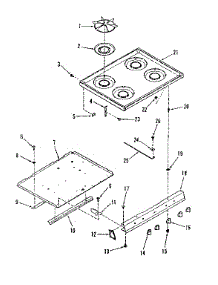 Main Top Section parts for Kenmore Range 911.7858610 (9117858610, 911 7858610) from AppliancePartsPros.com