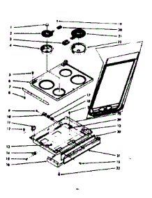 Main Top Section parts for Kenmore Range 103.9986860 (1039986860, 103 9986860) from AppliancePartsPros.com