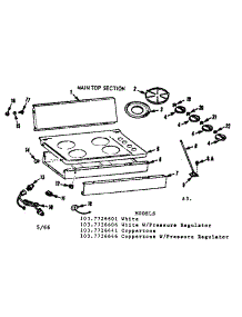 Main Top Section parts for Kenmore Range 103.7726646 (1037726646, 103 7726646) from AppliancePartsPros.com