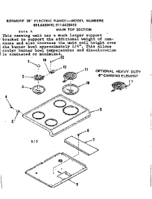 Main Top Section parts for Kenmore Range 911.6428410 (9116428410, 911 6428410) from AppliancePartsPros.com