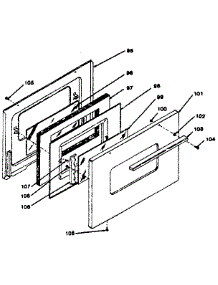 Oven Door (119.9038810) parts for Kenmore Range 119.9058810 (1199058810, 119 9058810) from AppliancePartsPros.com