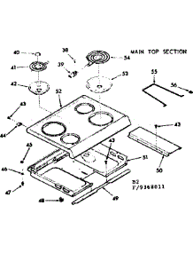 Main Top Section parts for Kenmore Range 103.9368011 (1039368011, 103 9368011) from AppliancePartsPros.com