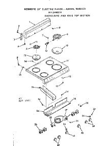 Main Top Section parts for Kenmore Range 911.9108011 (9119108011, 911 9108011) from AppliancePartsPros.com