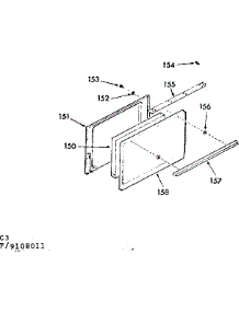 Oven Door Section parts for Kenmore Range 911.9108011 (9119108011, 911 9108011) from AppliancePartsPros.com