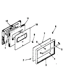 Oven Door Section parts for Kenmore Range 911.6148511 (9116148511, 911 6148511) from AppliancePartsPros.com
