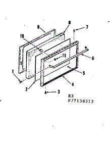 Oven Door Section parts for Kenmore Range 911.7238312 (9117238312, 911 7238312) from AppliancePartsPros.com