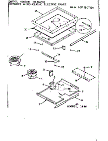 Main Top Section parts for Kenmore Range 103.9887912 (1039887912, 103 9887912) from AppliancePartsPros.com