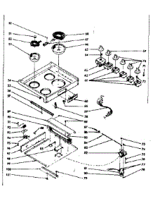 Main Top Section parts for Kenmore Range 103.9376700 (1039376700, 103 9376700) from AppliancePartsPros.com