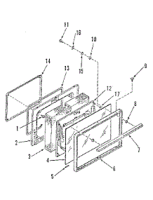 Oven Door Section parts for Kenmore Range 911.7318811 (9117318811, 911 7318811) from AppliancePartsPros.com