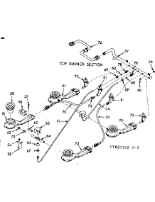 Top Burner Section parts for Kenmore Range 103.7867312 (1037867312, 103 7867312) from AppliancePartsPros.com