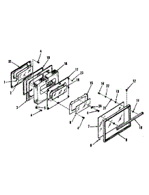 Illustration And Parts List For Oven Door Section parts for Kenmore Range 911.9808710 (9119808710, 911 9808710) from AppliancePartsPros.com