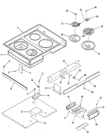 Main Top Section parts for Kenmore Range 911.9808710 (9119808710, 911 9808710) from AppliancePartsPros.com